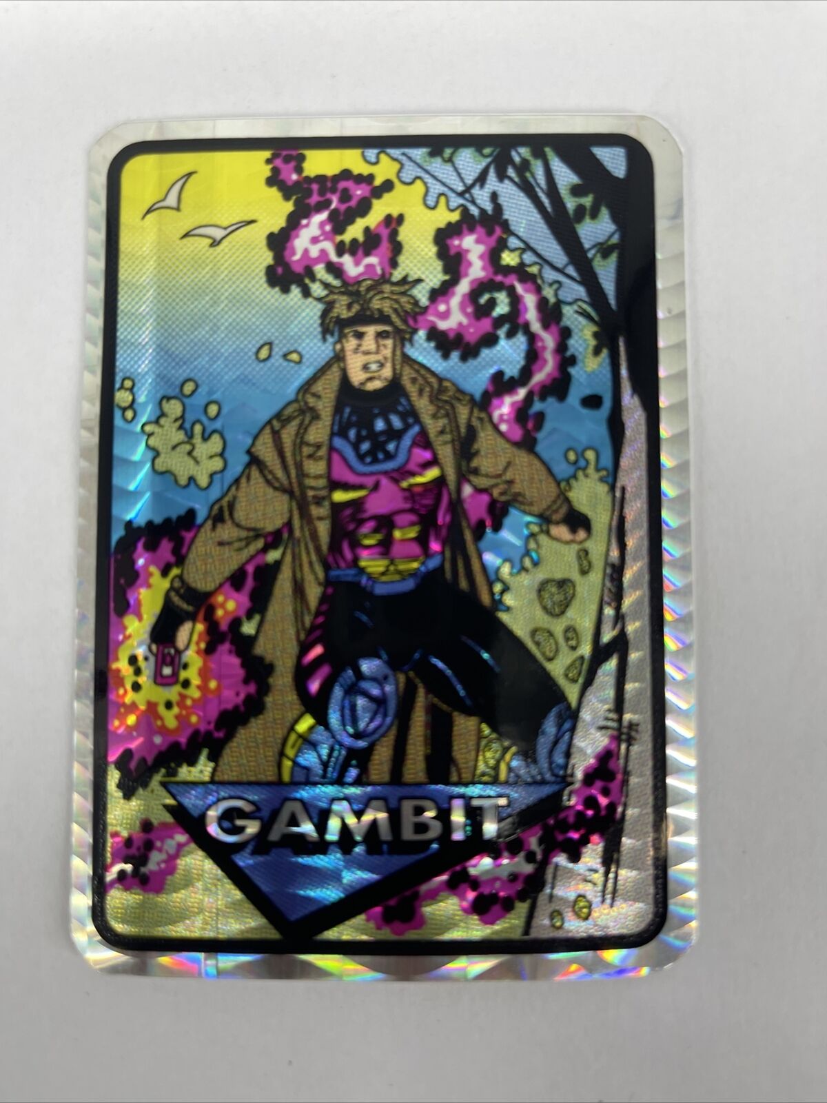 Vintage 1990s X-Men Gambit Prism Vending Machine Sticker NEW OLD STOCK