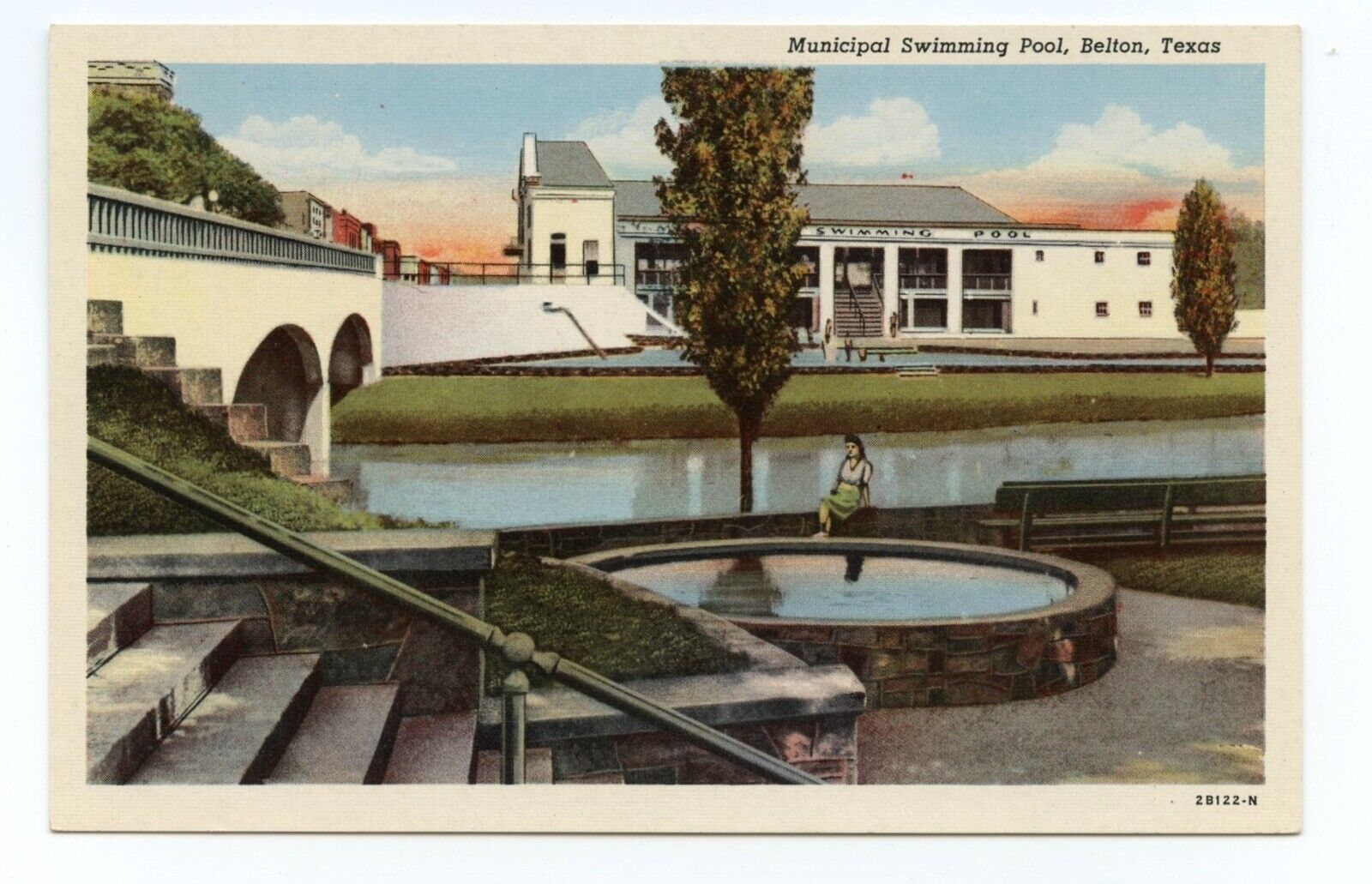 Municipal Swimming Pool Belton Texas Postcard