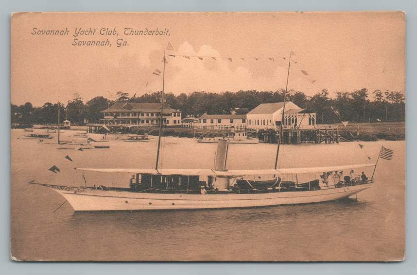 Savannah Yacht Club ~ Thunderbolt ~ Antique Georgia Ferry Steamer Ship 1910s