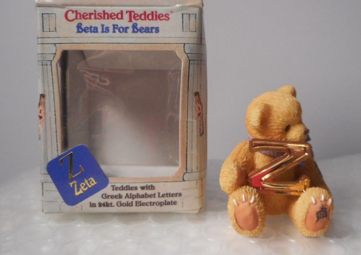 1997 Cherished Teddies Beta Is For Bears Z- Zeta  24kt Gold Electroplated Letter