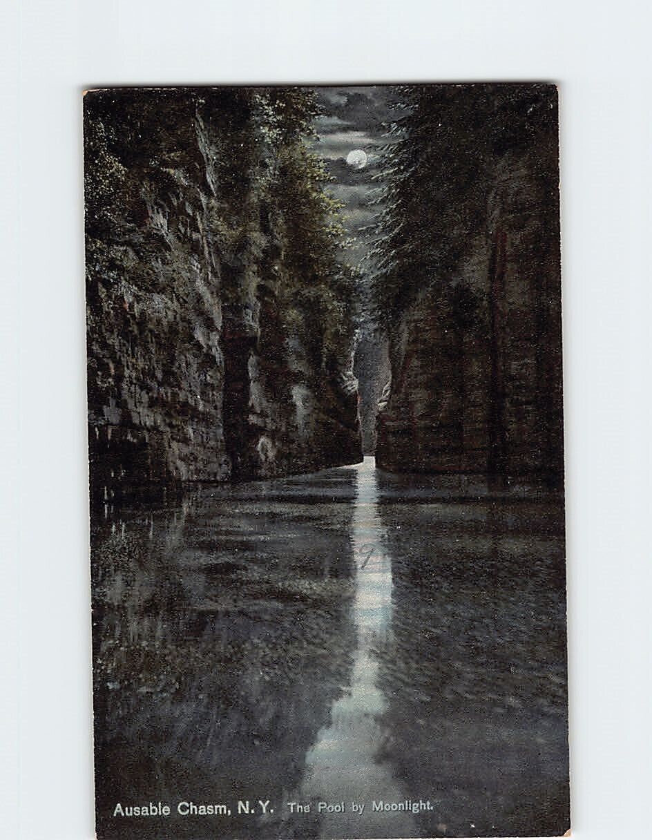 Postcard The Pool by Moonlight Ausable Chasm New York USA