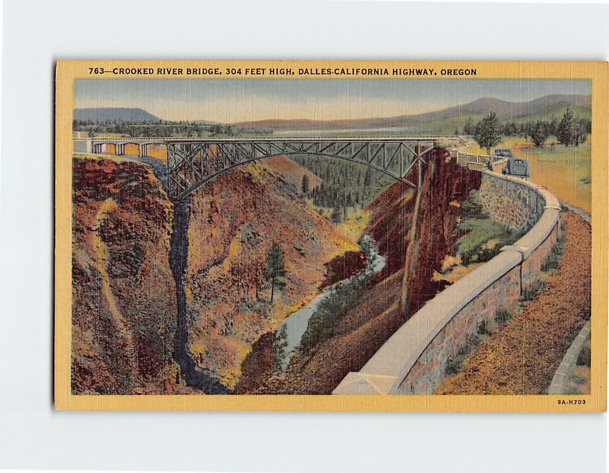 Postcard Crooked River Bridge, Dalles California Highway, Oregon