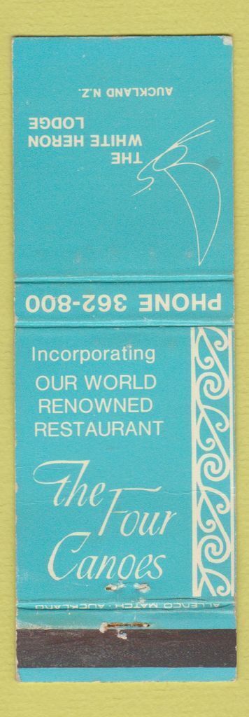 Matchbook Cover - White Heron Lodge Auckland New Zealand