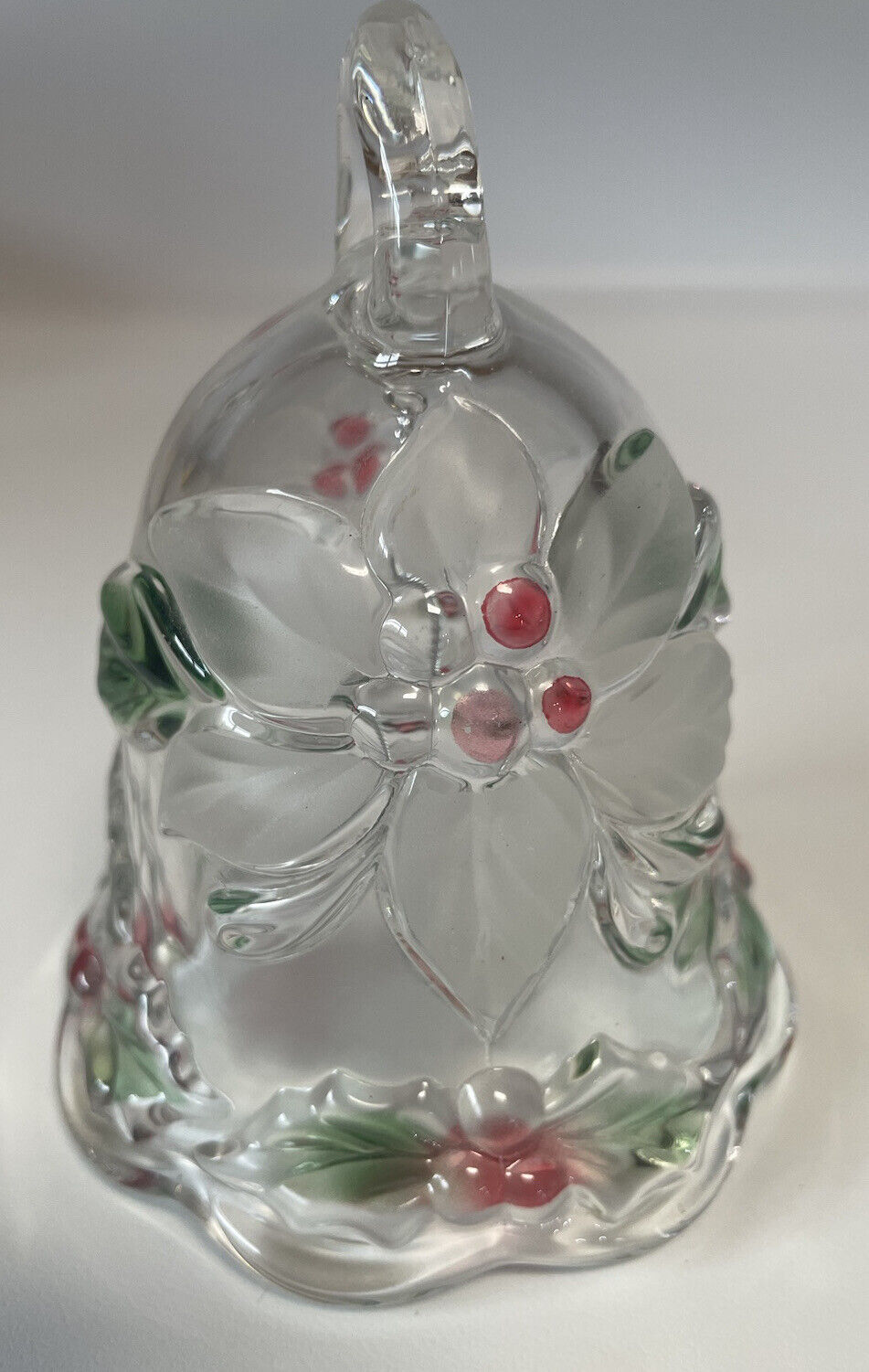 Mikasa Holiday Bloom Crystal BELL Holly Flowers