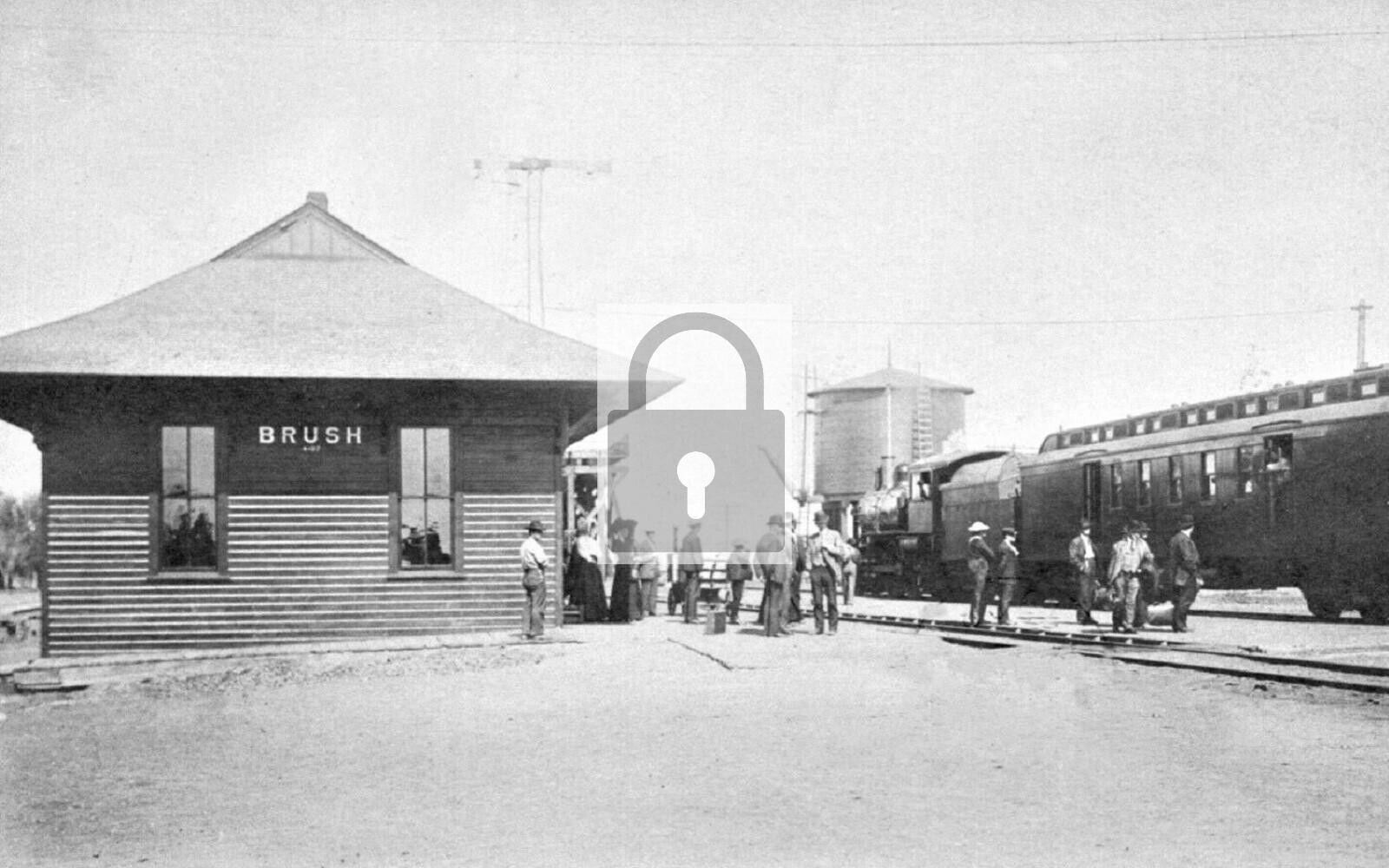Railroad Train Station Depot Brush Colorado CO Reprint Postcard