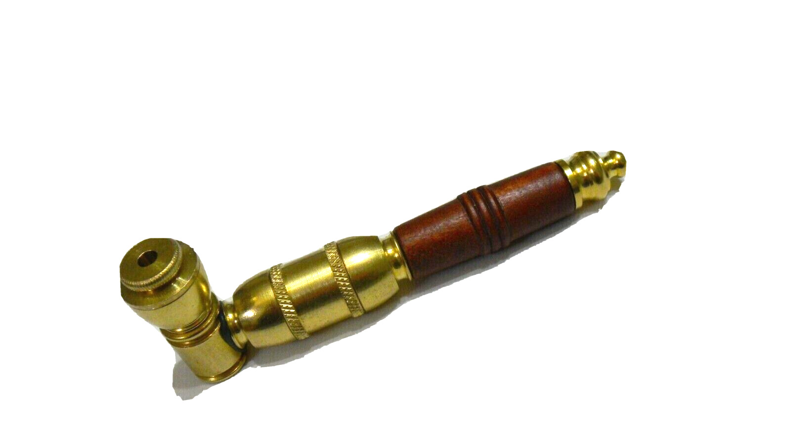 ORIGINAL Genuine Brass Brown Woodie Smoking Pipe Tobacco Pipe Metal pipe 