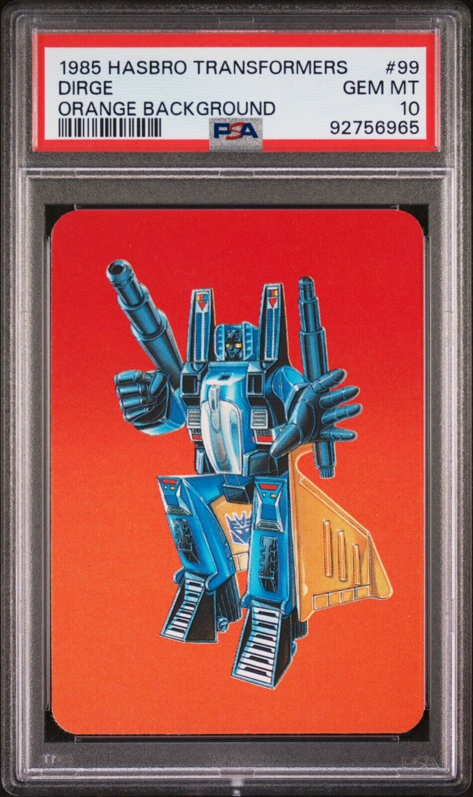 1985 Hasbro Transformers #99 Dirge PSA 10