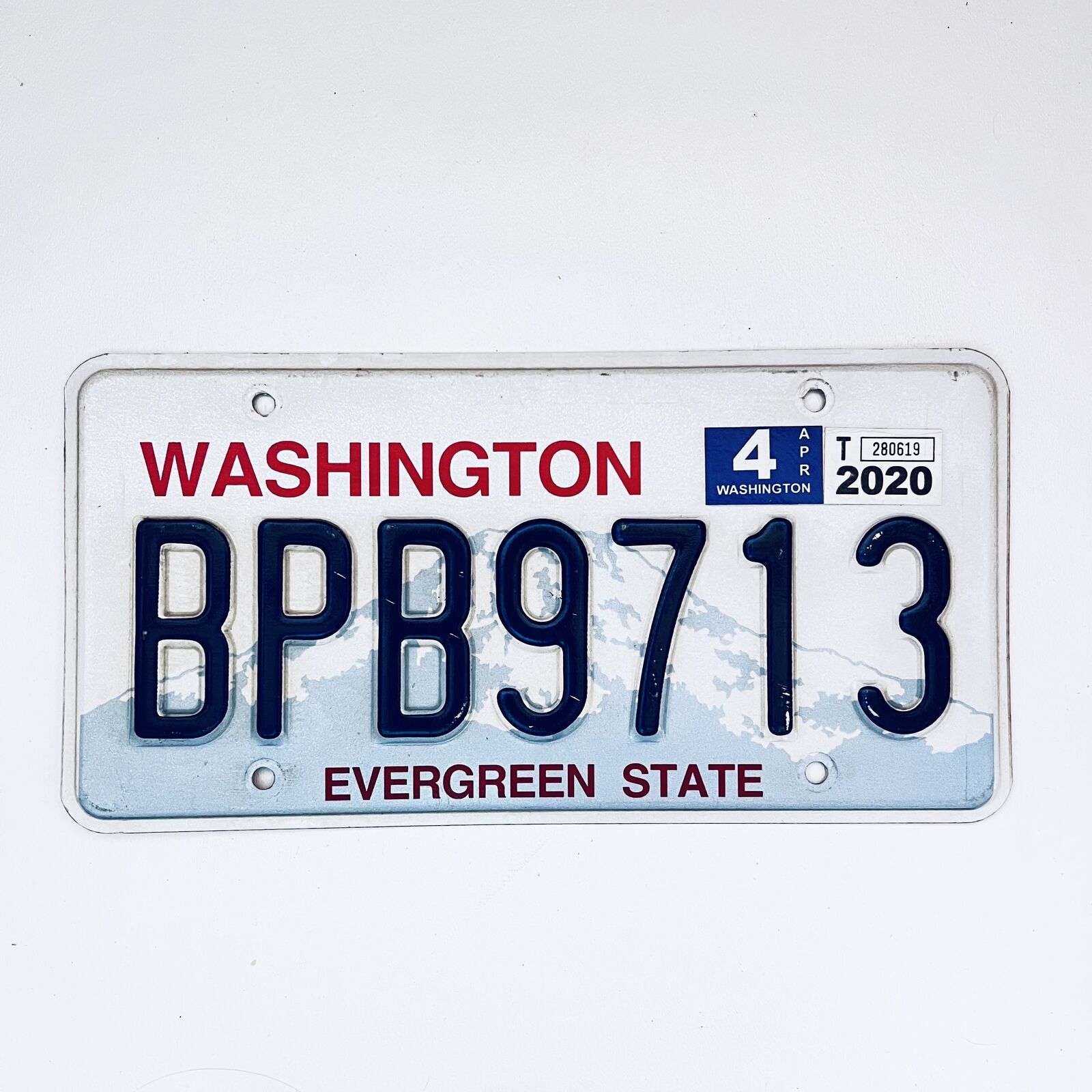 2020 United States Washington Evergreen Passenger License Plate BPB9713