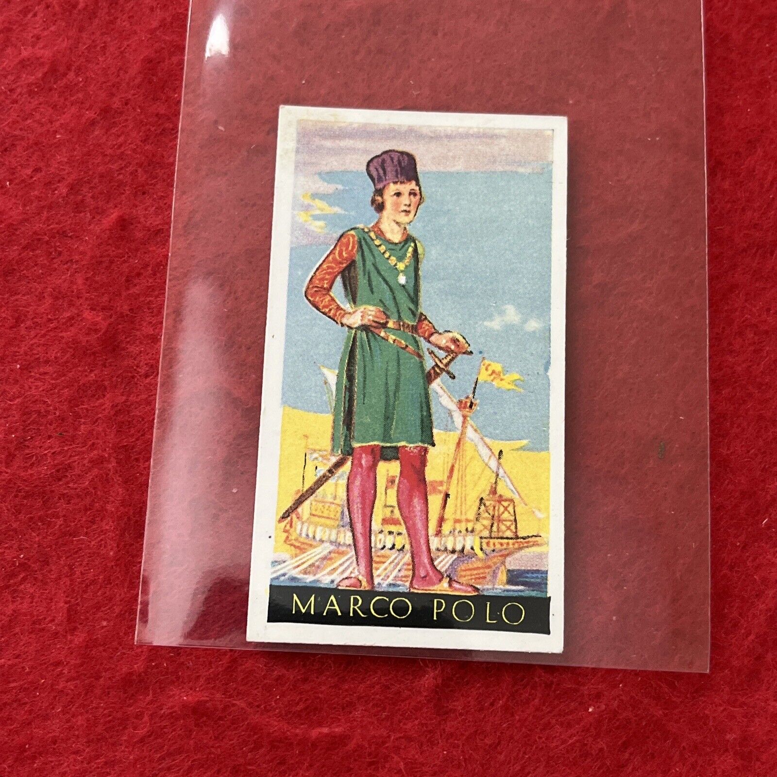 1936 Godfrey Phillips “Famous Minors” MARCO POLO Tobacco Card #6 EX-NM Condition