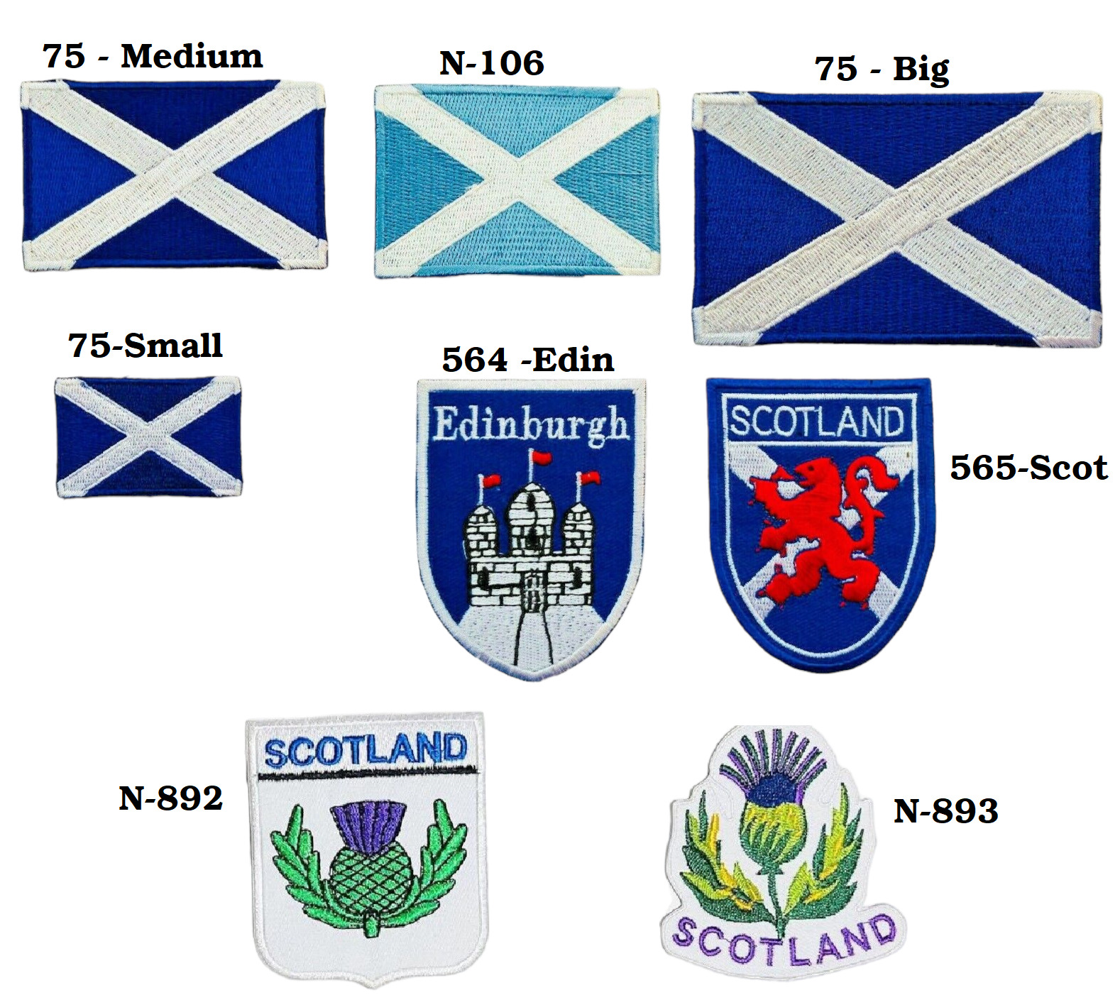 Scotland scottish scot Edinburgh flag Embroidered Iron on Sew on Fabric Patch