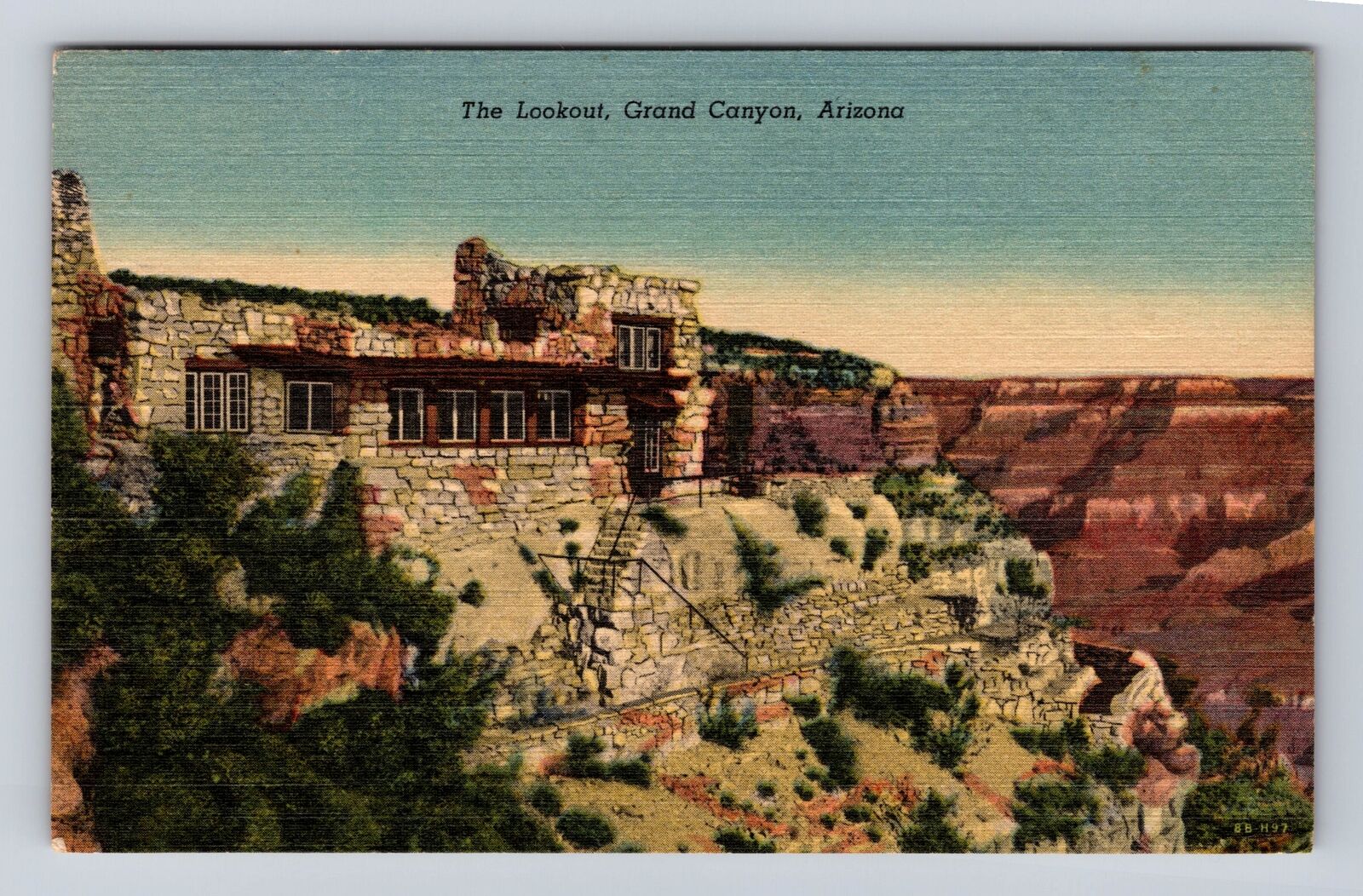 Grand Canyon National Park, the Lookout, Vintage Souvenir Postcard