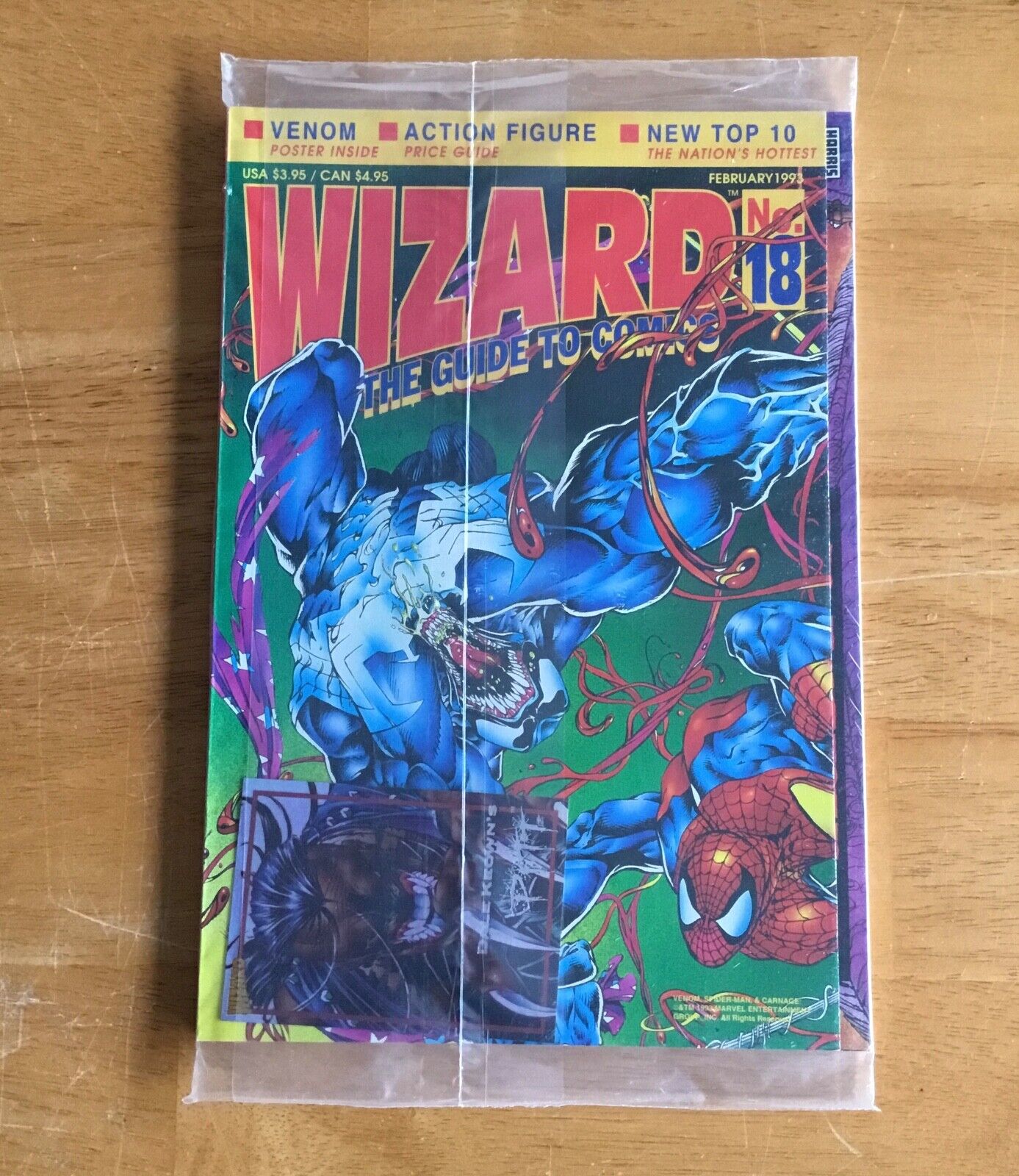 Wizard #18 Guide to Comics Magazine Spider-Man Venom Poster Pitt Card Sealed
