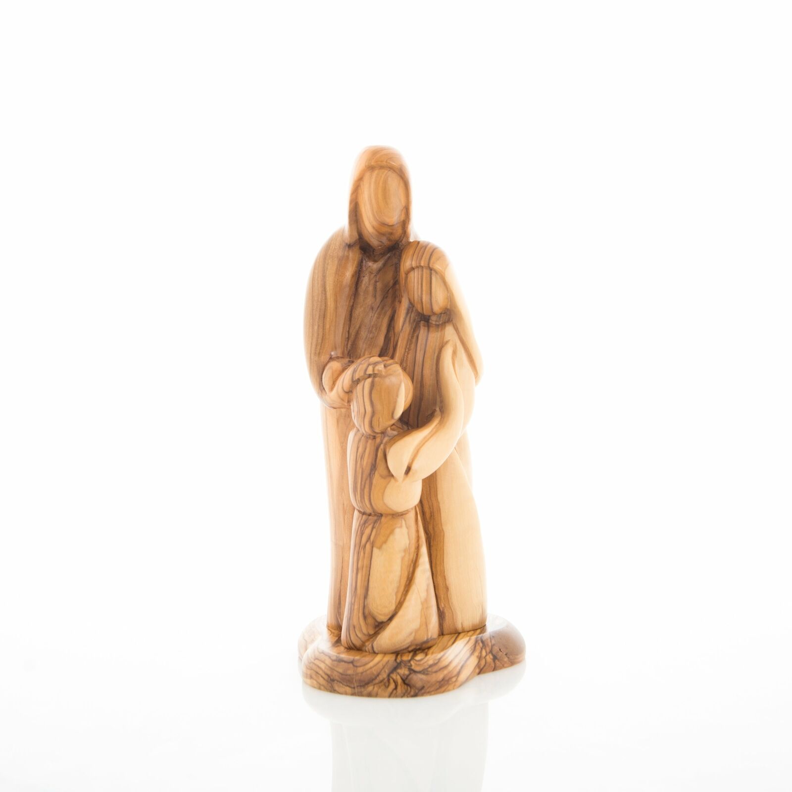 St. Joseph, Virgin Mary with Jesus Christ Wooden Carving, 9.8\