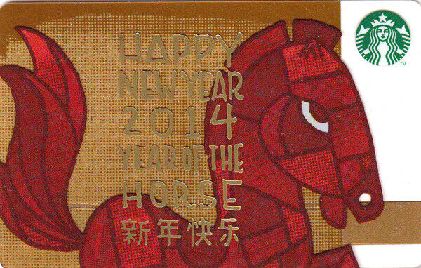 STARBUCKS 2014 Lunar New Year of the Horse Gift Card  NEW