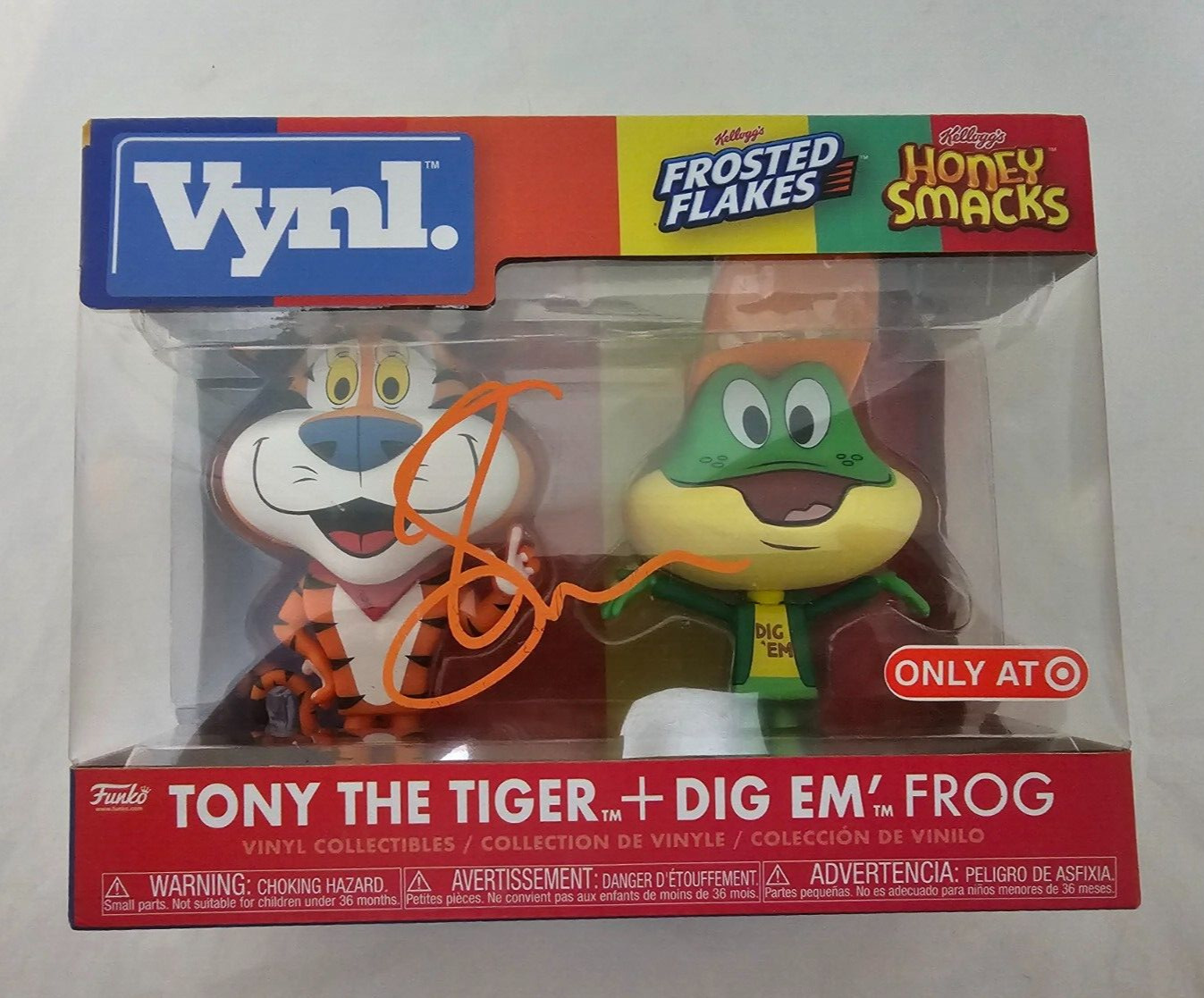 Tony Daniels sigend Tony the tiger + Dig Em Frog Funko Pop Figure COA