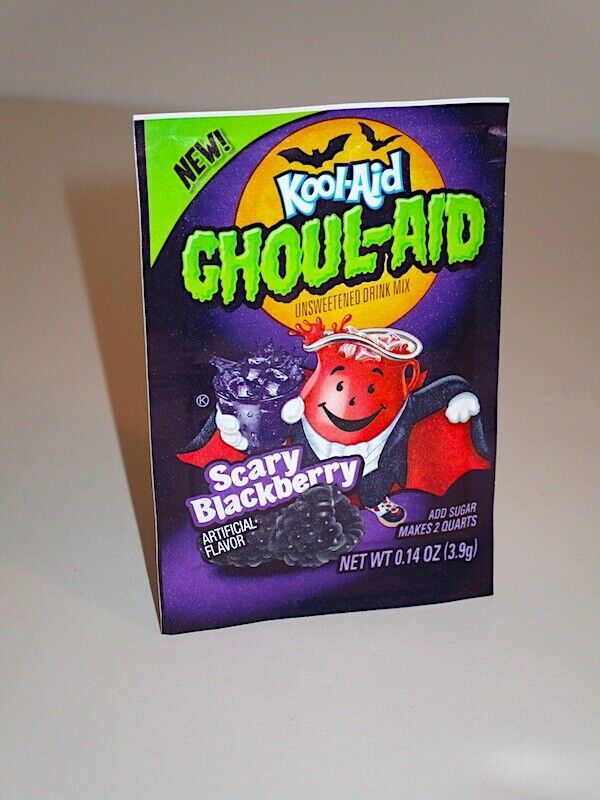 Kool Aid Ghoul Aid Scary Blackberry Flavored Drink Mix Unopened Package Packet
