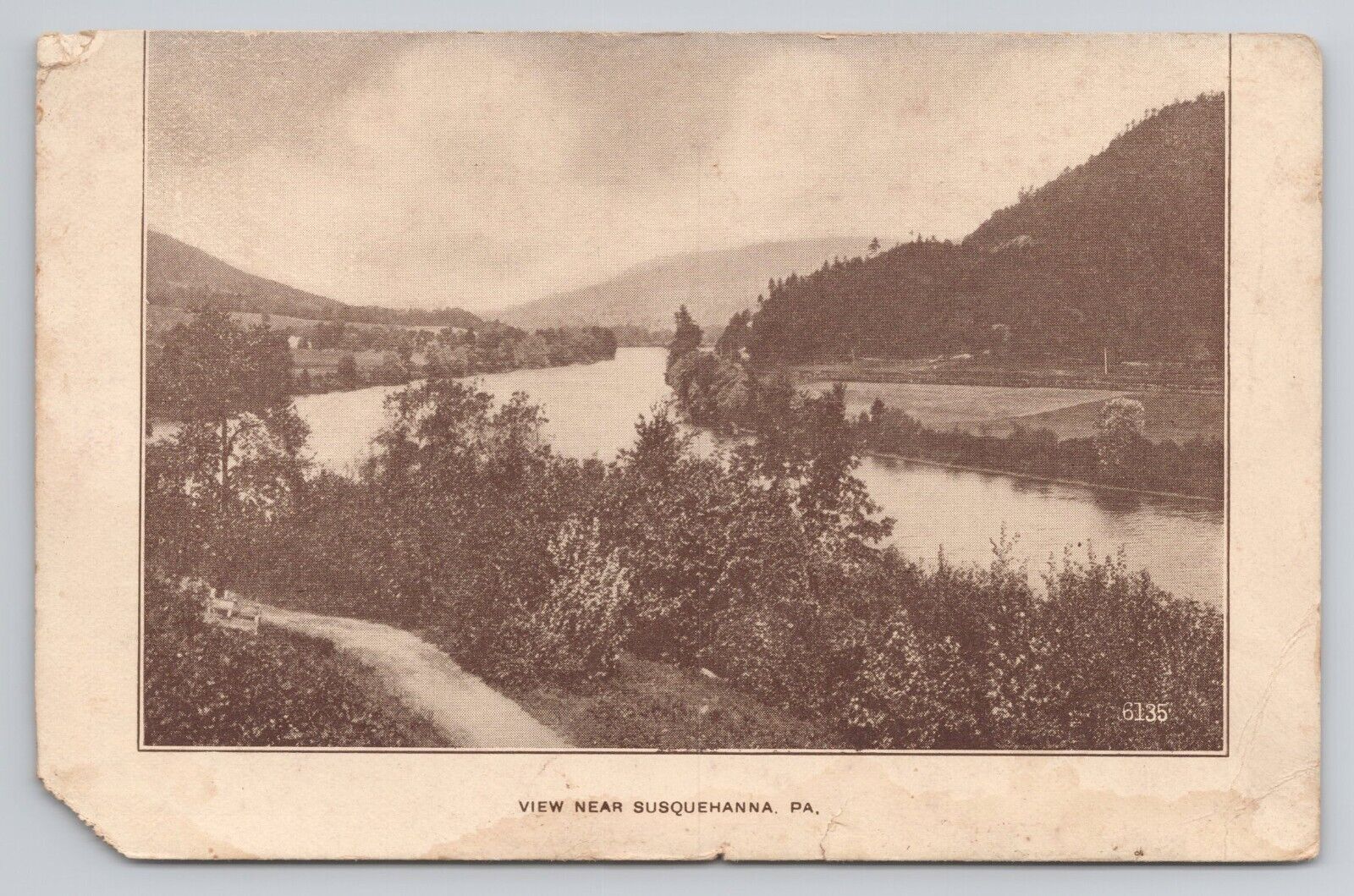 View Near Susquehanna Pennsylvania c1910 Antique Postcard