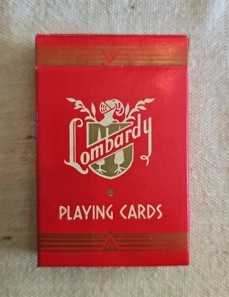 Vintage Lombardy Linen Coated Playing Cards with Tax Seal Nice Condition