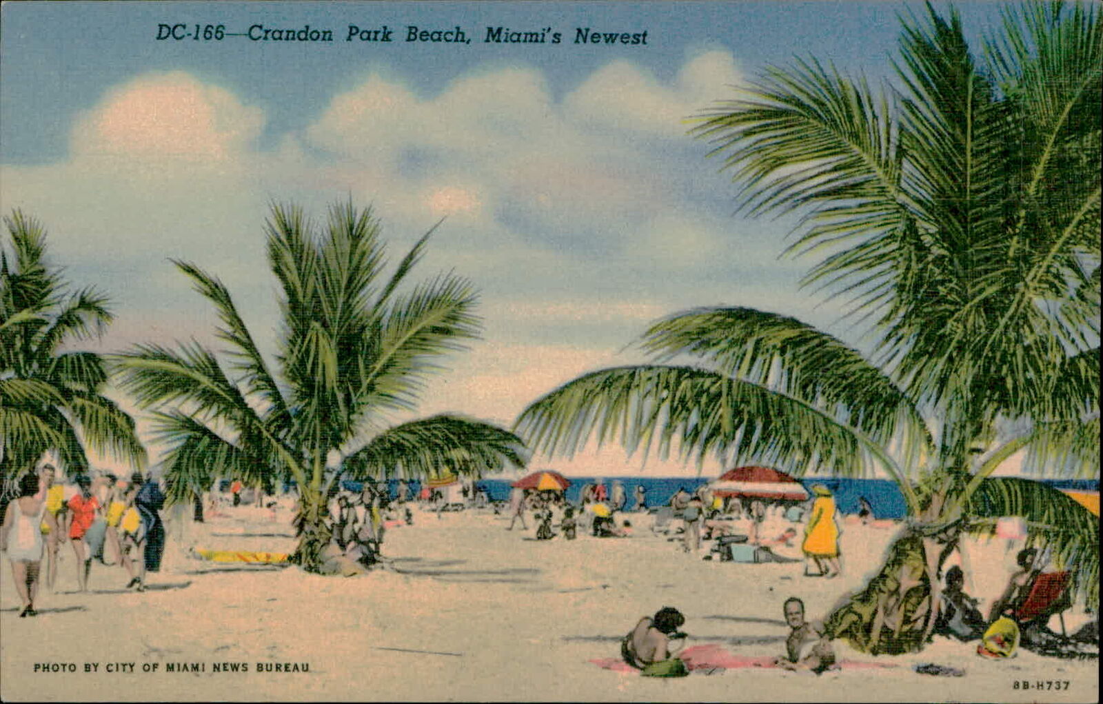 Postcard: DC-166-Crandon Park Beach, Miami