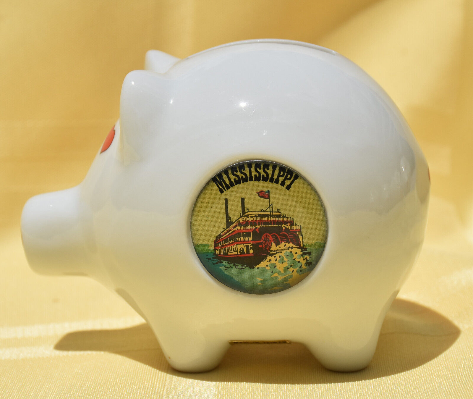 Vintage Mississippi Souvenir Piggy Bank Small 3.5 Inch Very Good Condition