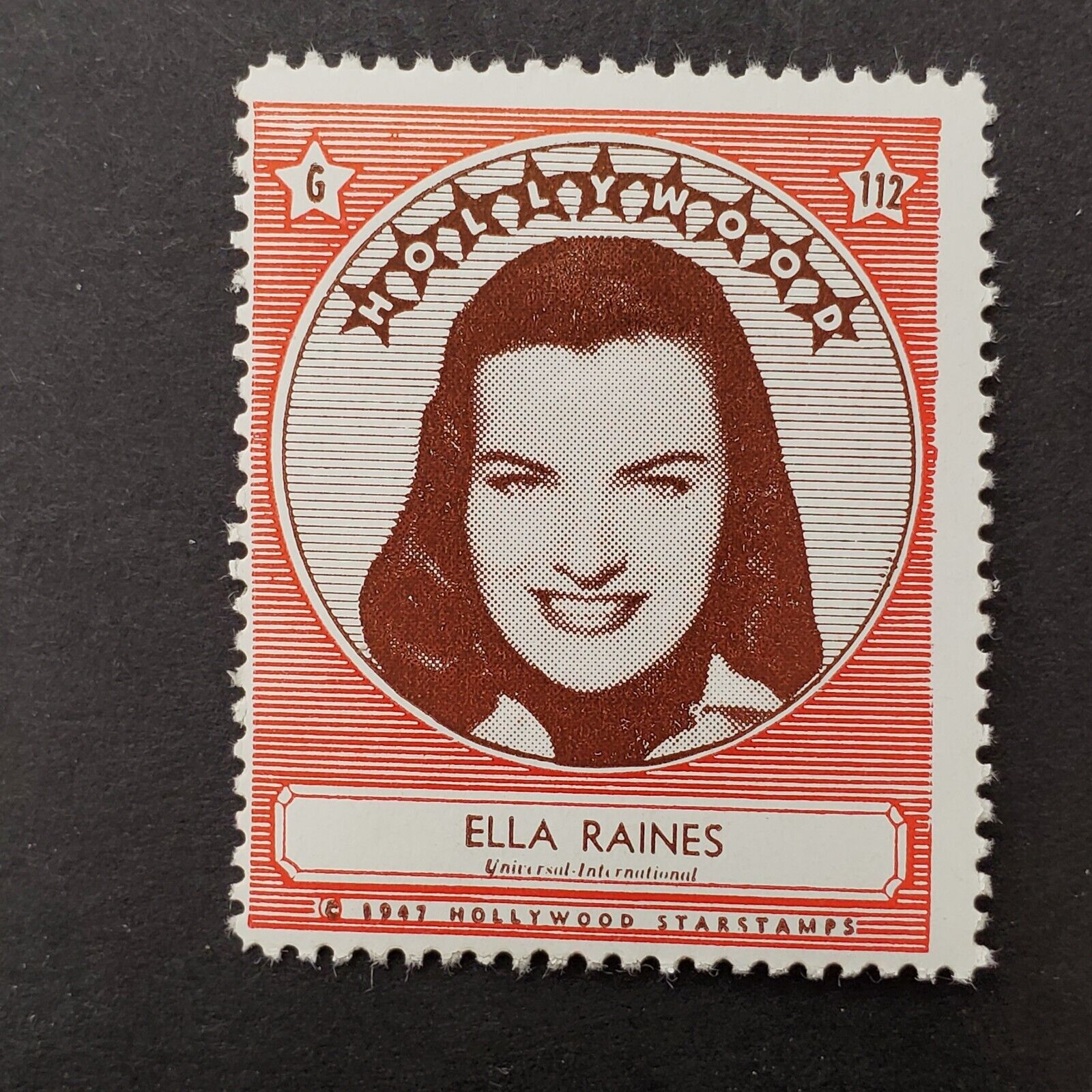 Ella Rains 1947 Hollywood Screen Movie Stars Stamp Trading Card