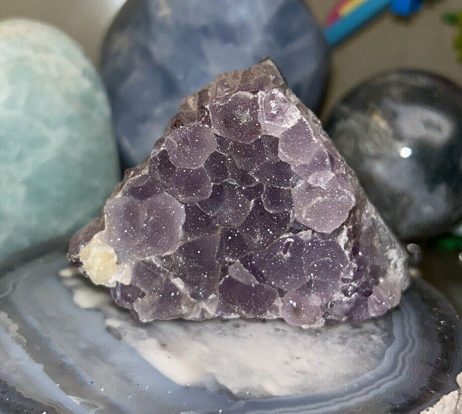 Sugar Amethyst With Small Calcite