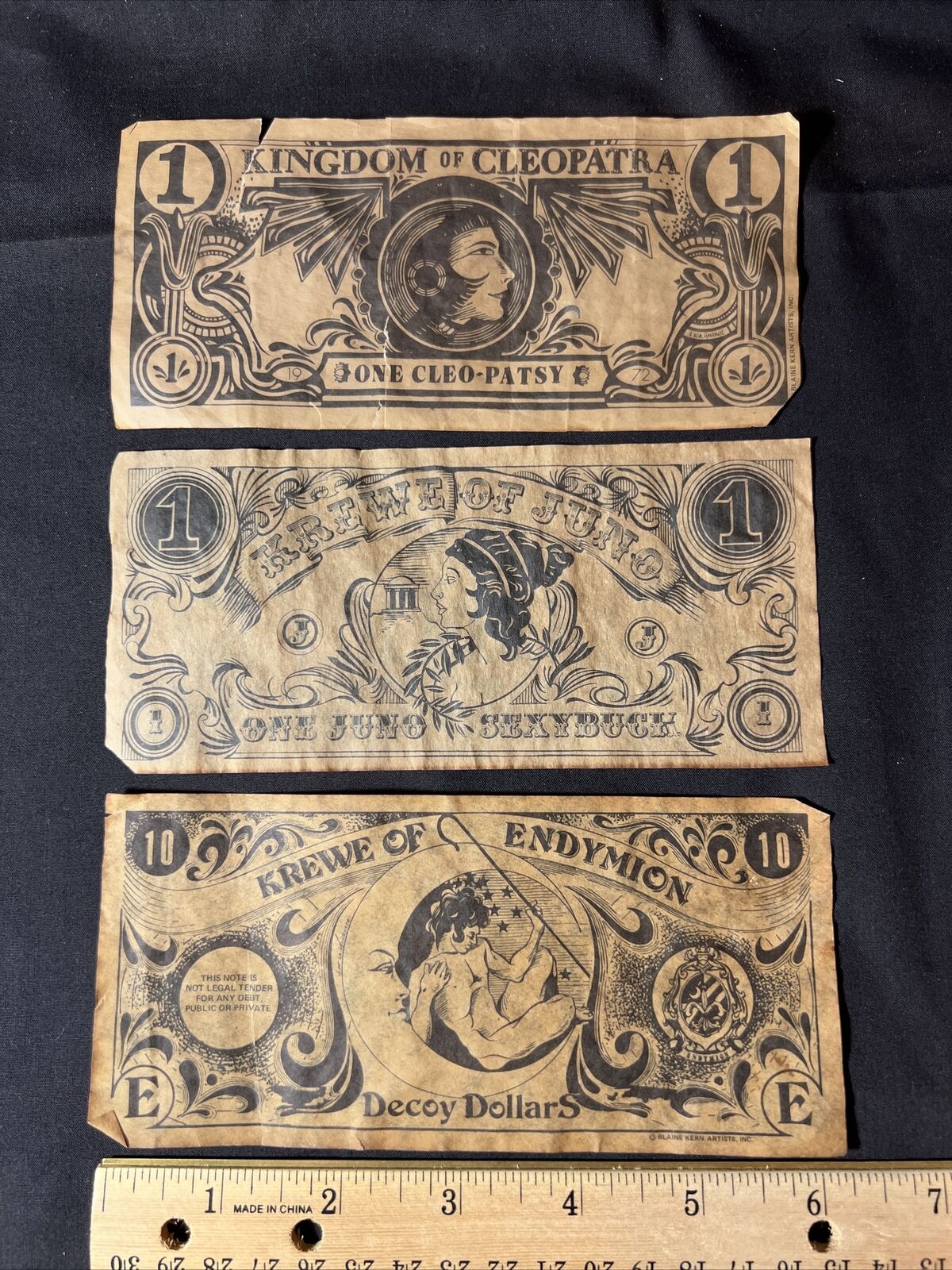 1974 75 & 76 PAPER MONEY FROM 3 KREWES NEW ORLEANS MARDI GRAS CARNIVAL FAVOR?
