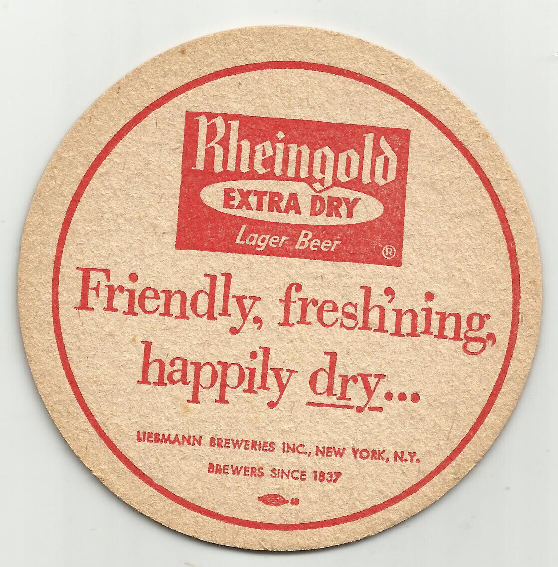Lot Of 5 1960\'s Rheingold Beer Coasters-Orange & New York  3\