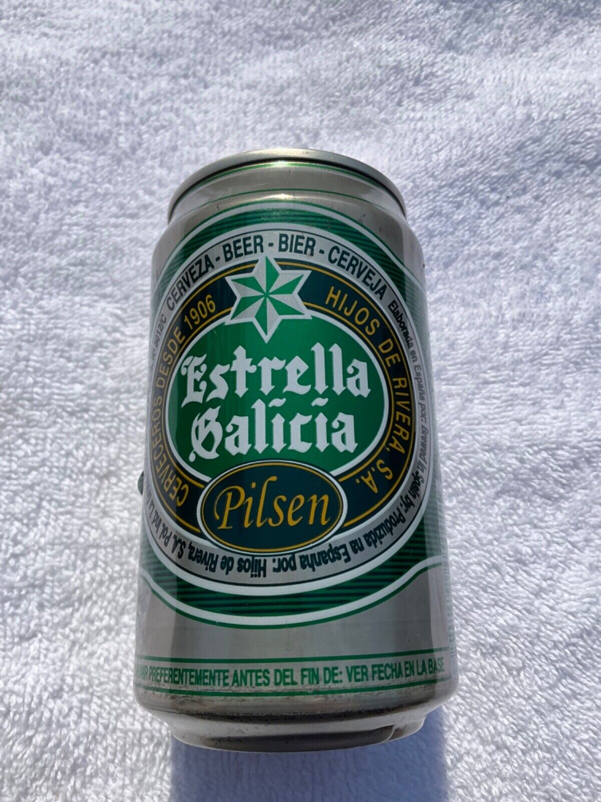 Vintage Estrella Galicia Pilsener Steel Beer Can