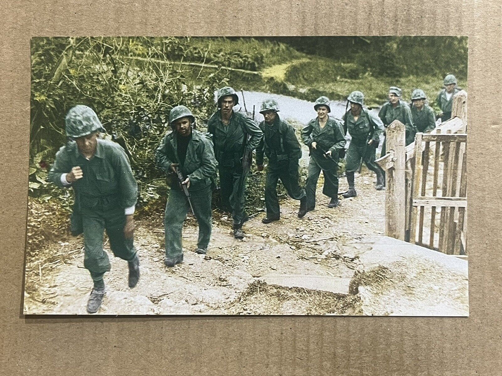 Postcard Military WWII Marines Soldiers Journalist Ernie Pyle Okinawa Japan