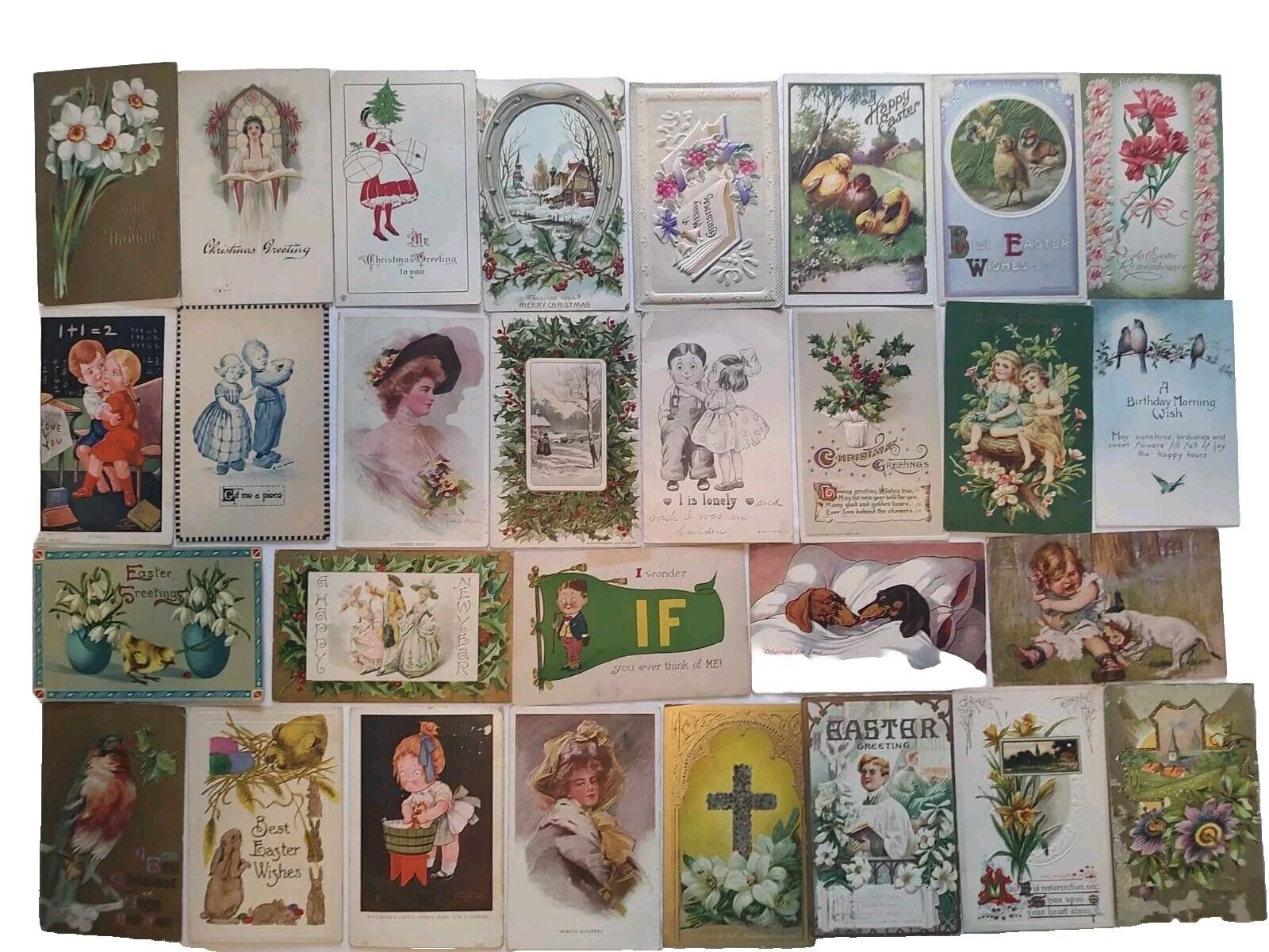 Lot 140 Antique Postcards 1907-1917 Various Subjects W/ Stamps 1900s