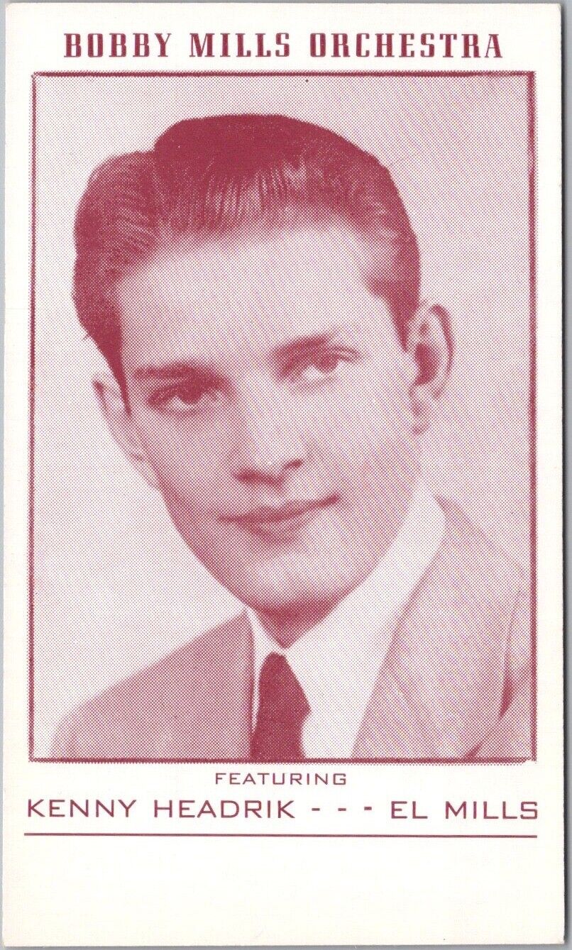 Vintage 1940s Band / Music Advertising Postcard BOBBY MILLS ORCHESTRA Omaha Neb.