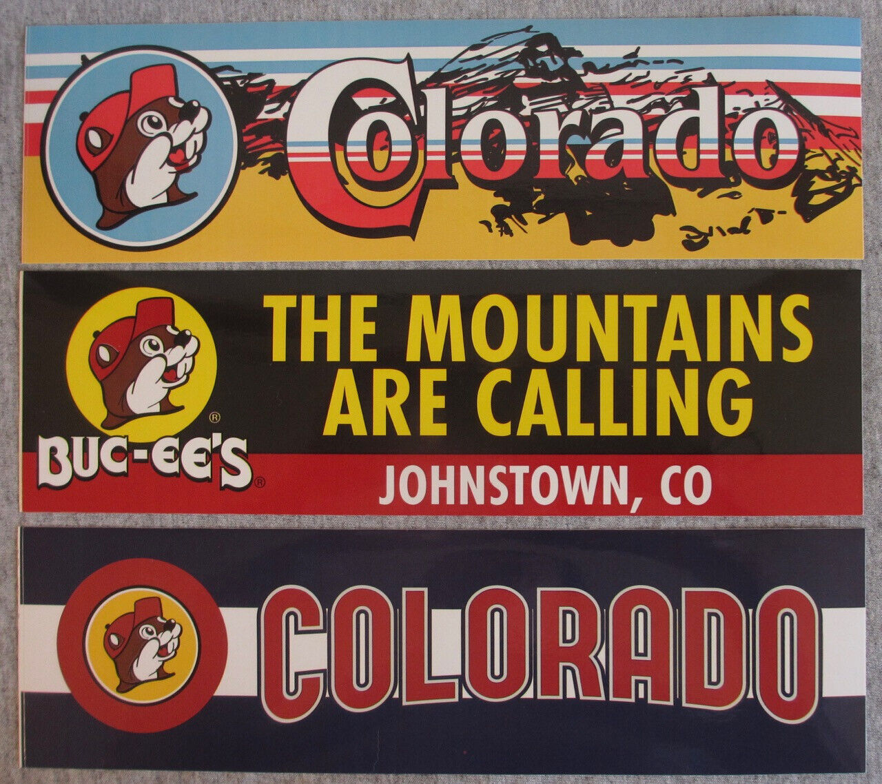 Colorado / Mountains Are Calling Buc-ee’s Bucees Bumper Stickers Lot of 3