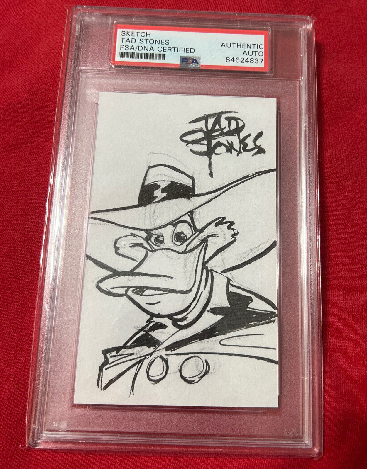Tad Stones Autograph PSA/DNA Signed Hand Drawn Sketch Darkwing Duck 