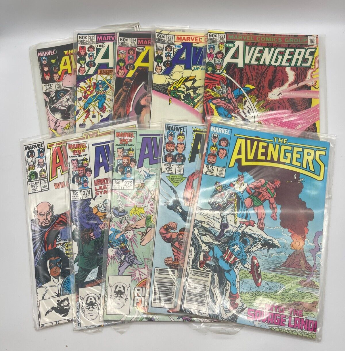 Avengers Marvel Comics 231 233 234 235 237256 258 272 274 LOT OF 10 1983-1987