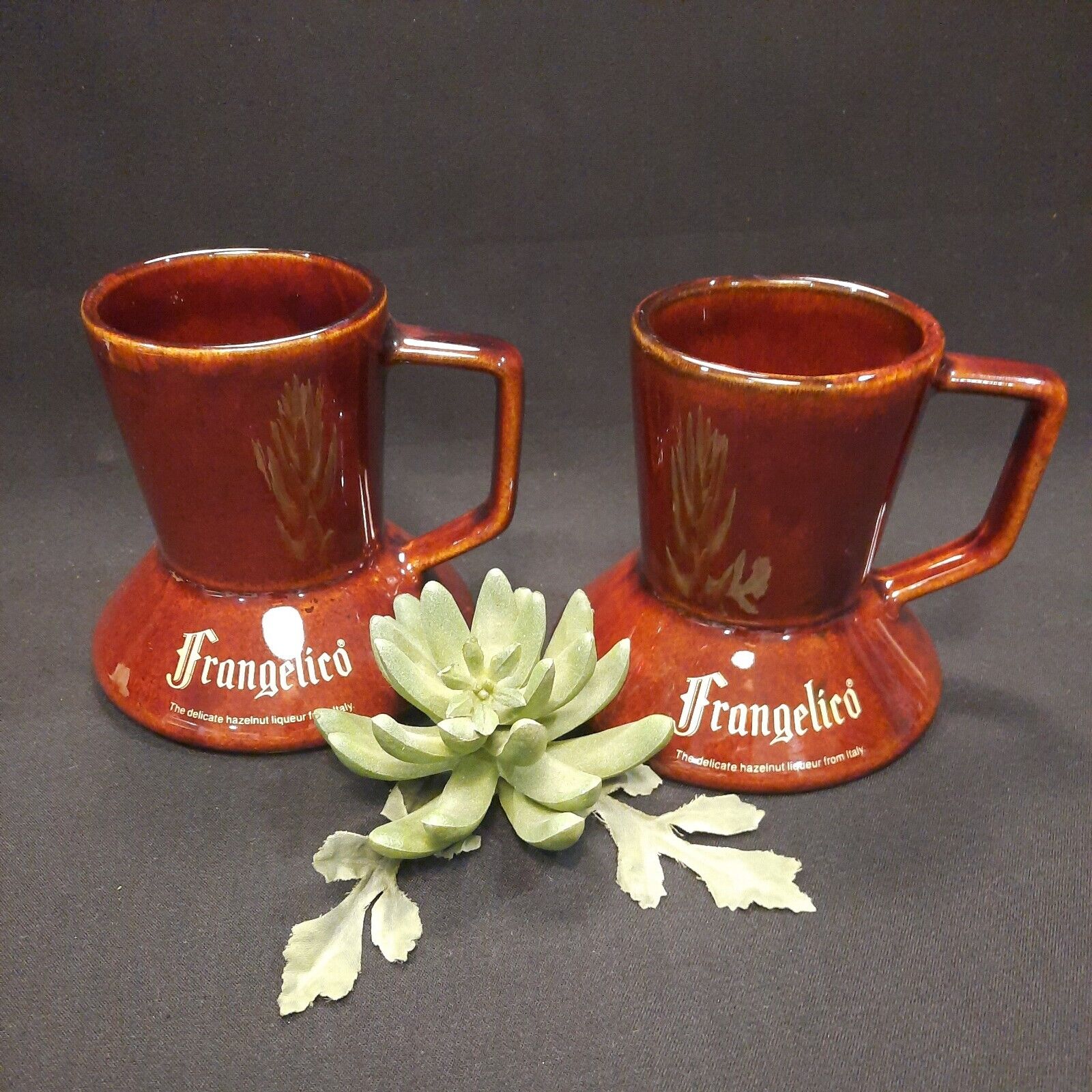 Vintage Frangelico Wide Bottom No Spill Coffee Mug ~ Set of 2