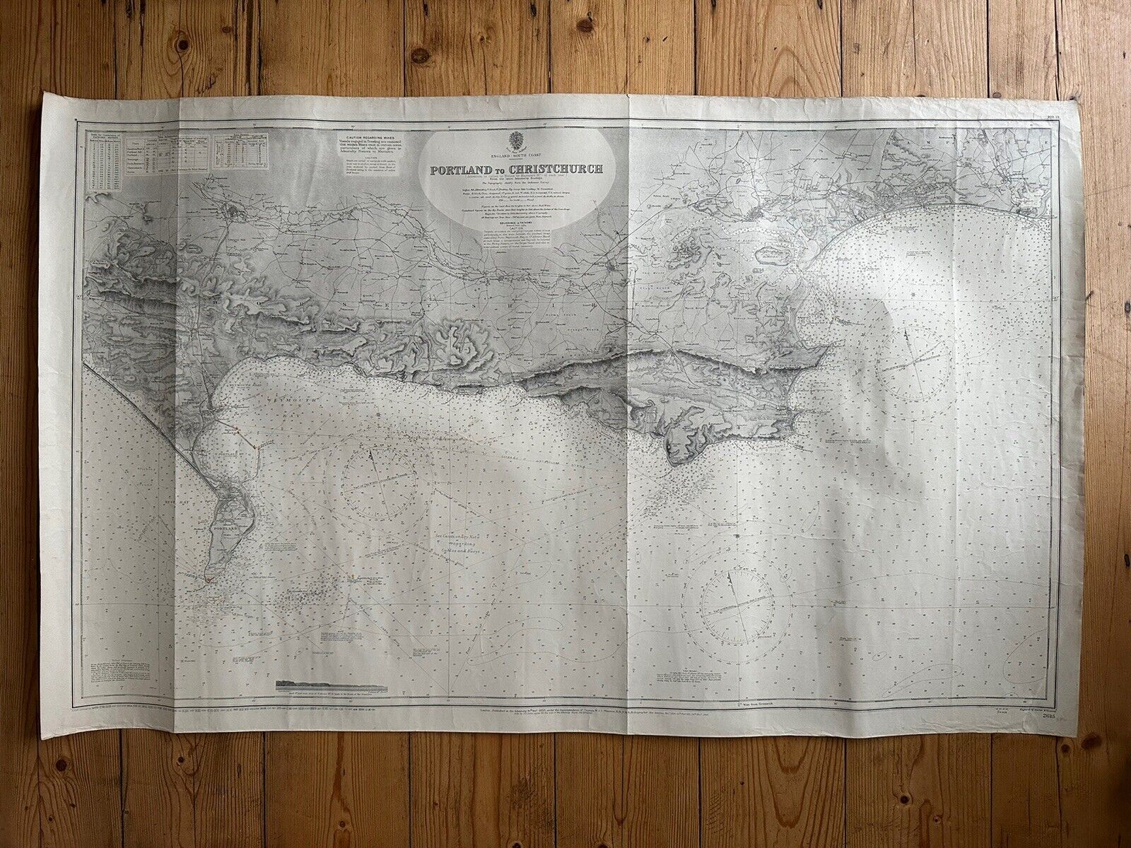 Portland to Christchurch WWII Map nautical Dorset