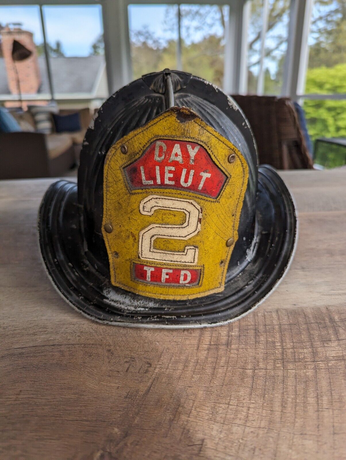 Vintage Cairns and Brothers Firemans Helmet (Day Lieut 2 TFD) 
