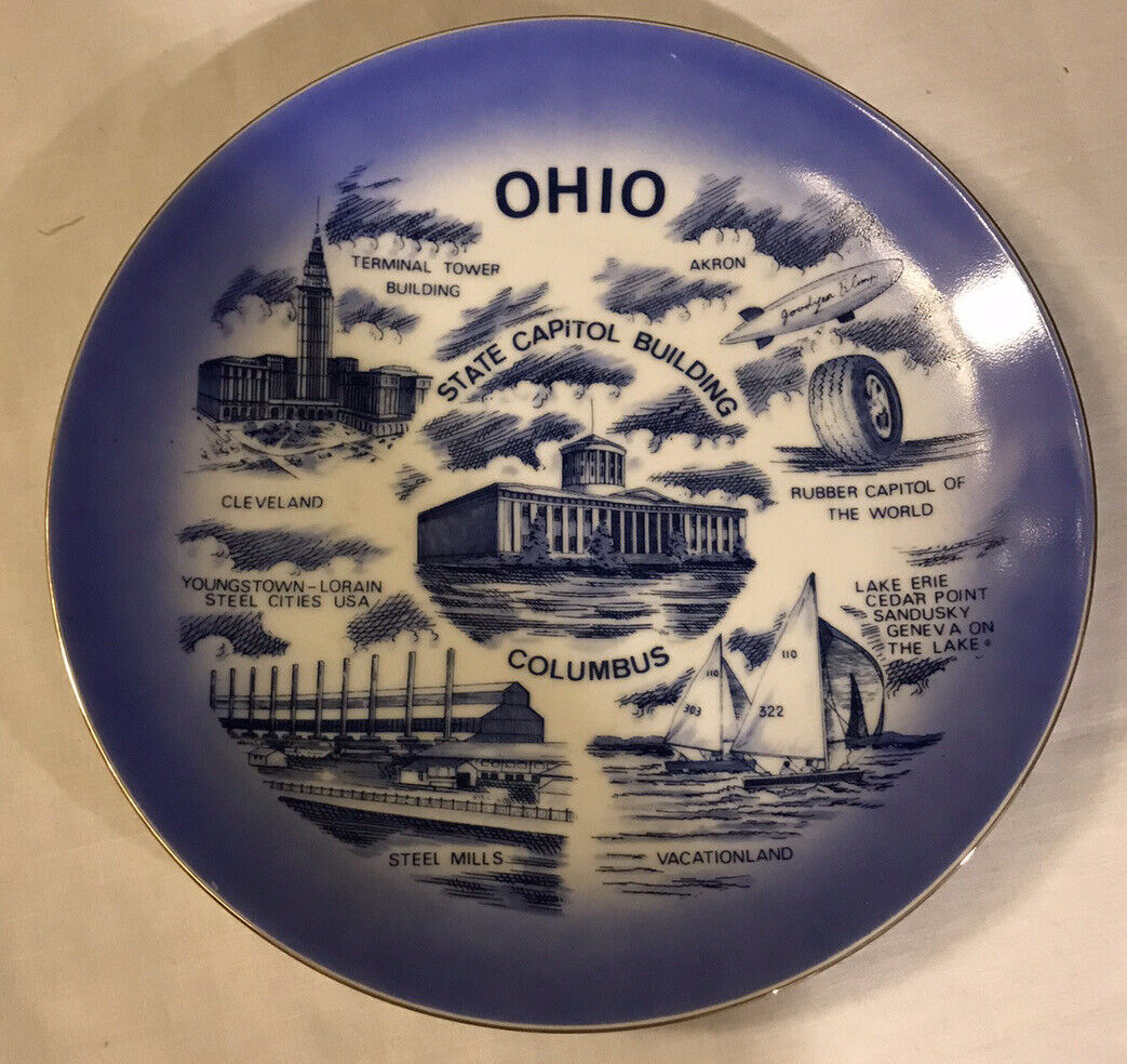 Vintage Collectors Plate, State of Ohio, State Capitol, Building Columbus. 8.5 “
