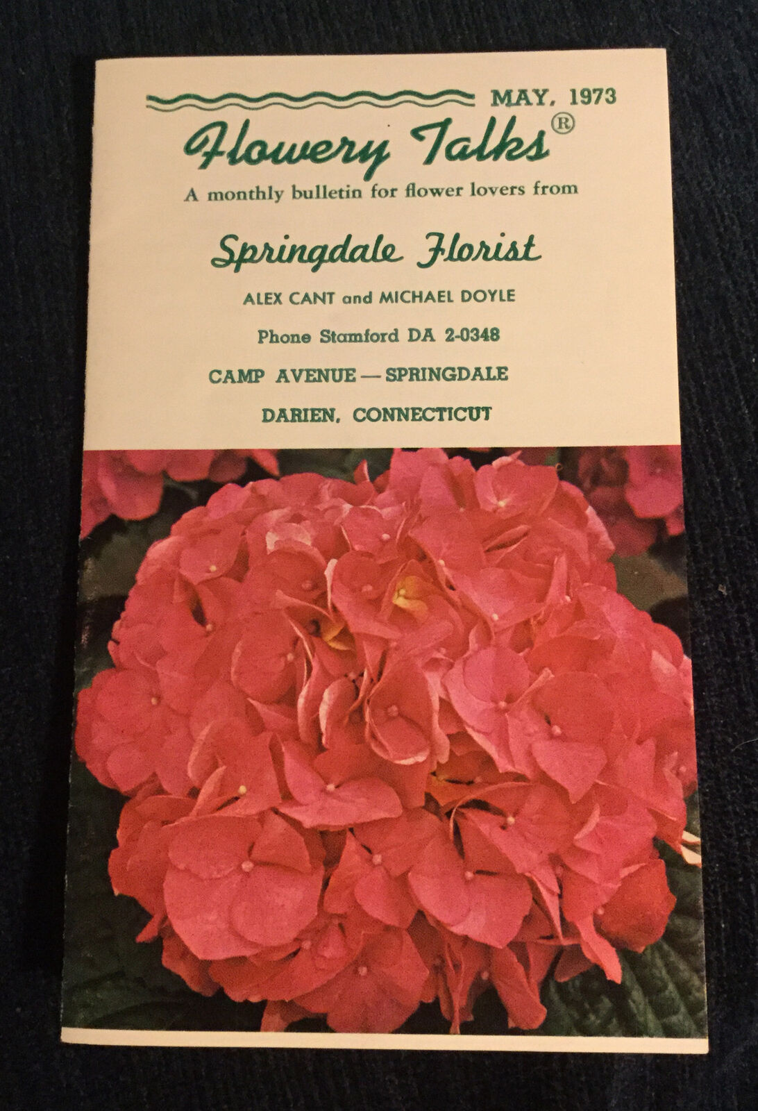 Flowery Talks Springdale Florist Darien CT Advertising Brochure 1973