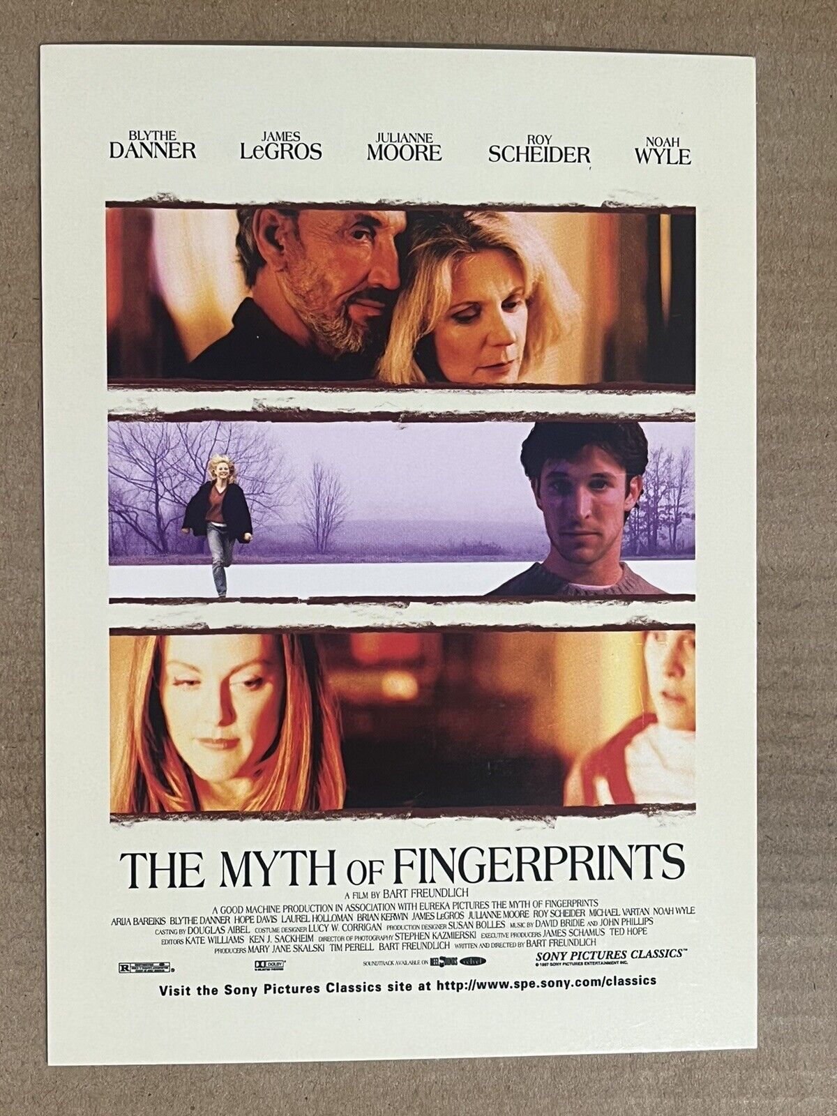 Postcard Myth Of Fingerprints Movie Ad Blythe Danner Julianne Moore Noah Wyle