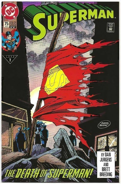 Superman #75 (1993) Vintage Key Comic, Death of Superman, Death of Doomsday