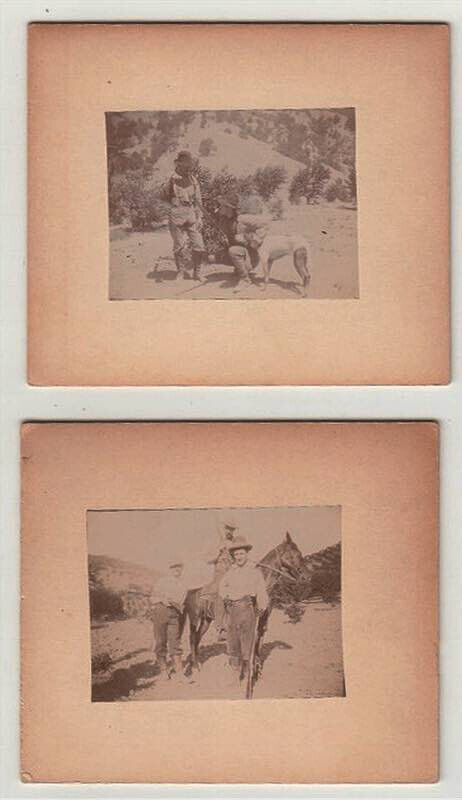 DEER HUNTERS ~ D. H. S. RANCH NEAR BAKERSFIELD, CALIFORNIA ~ (2 PHOTOS) ~ 1896