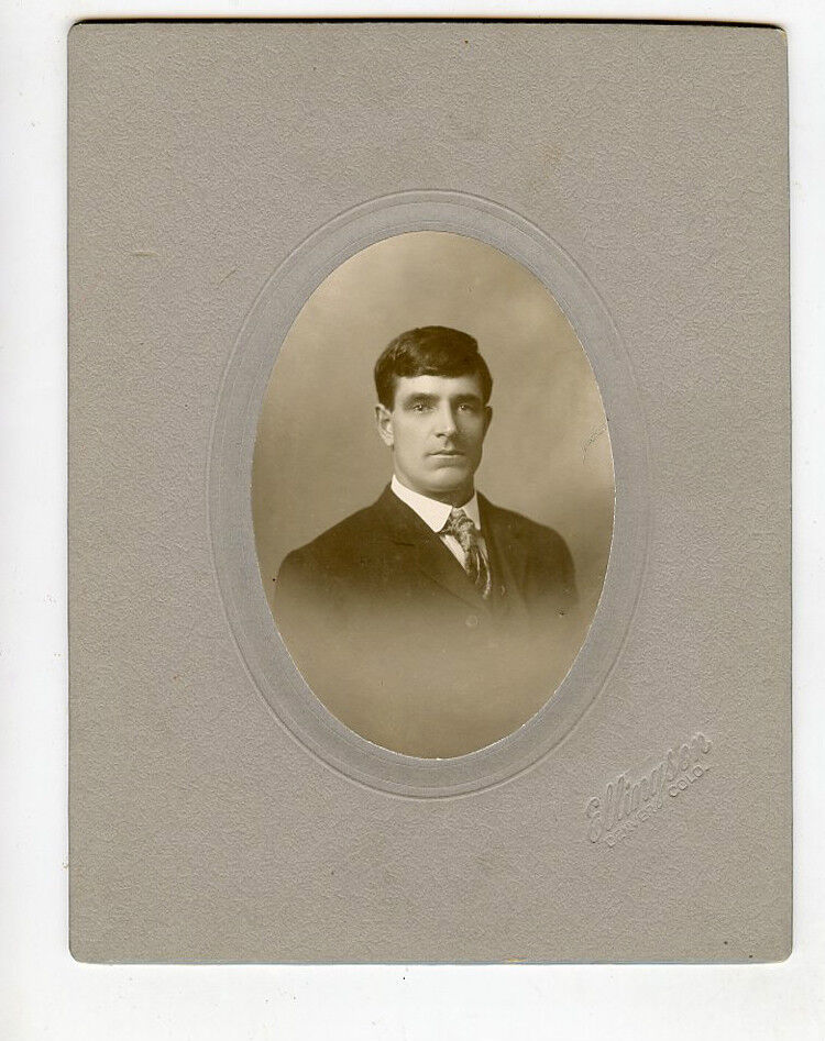 1908 Antique Matted Photo - Denver, Colorado - SAVAGE Family Man (John/Jack) 