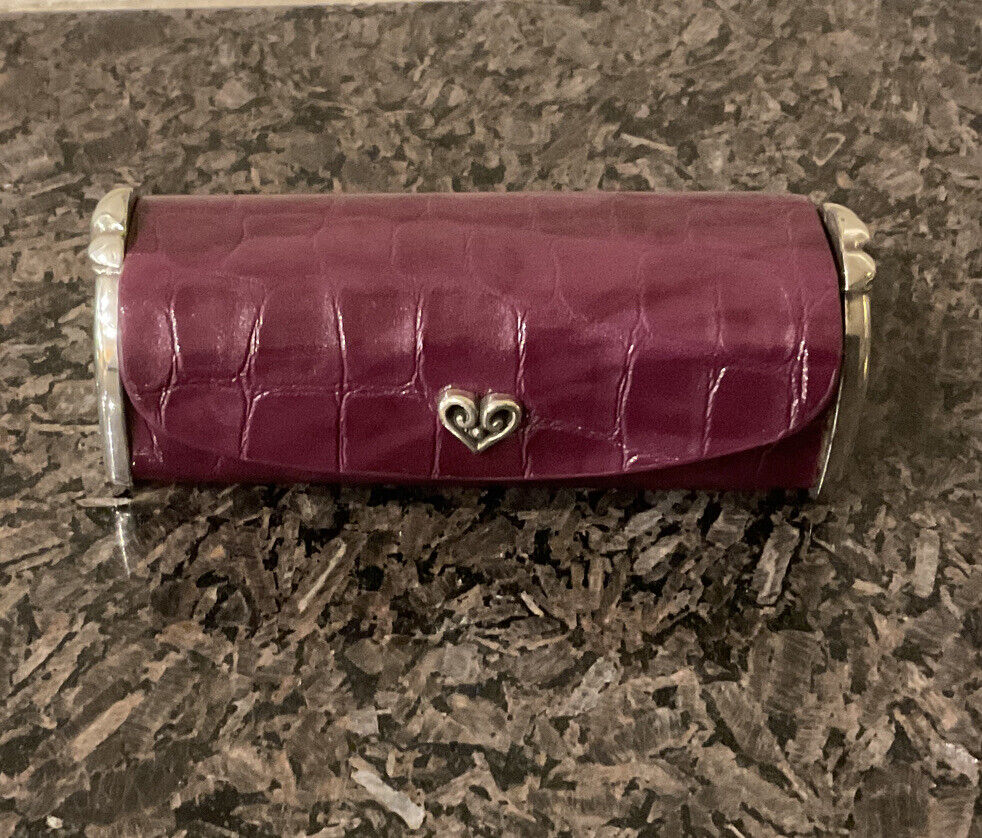 Brighton “See the Beauty In All” Lipstick Case Burgundy Croc Leather