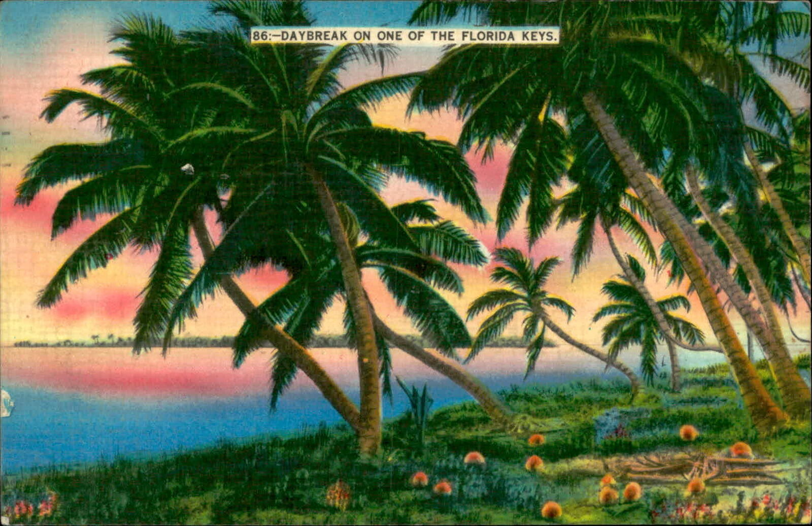 Postcard: 86:-DAYBREAK ON ONE OF THE FLORIDA KEYS.