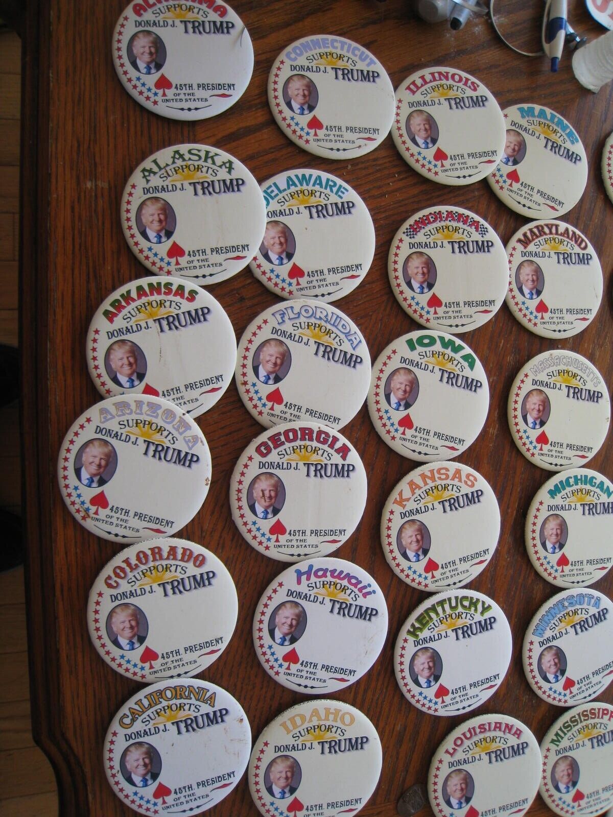 RNC State Delegate Donald Trump Support Buttons Complete Set