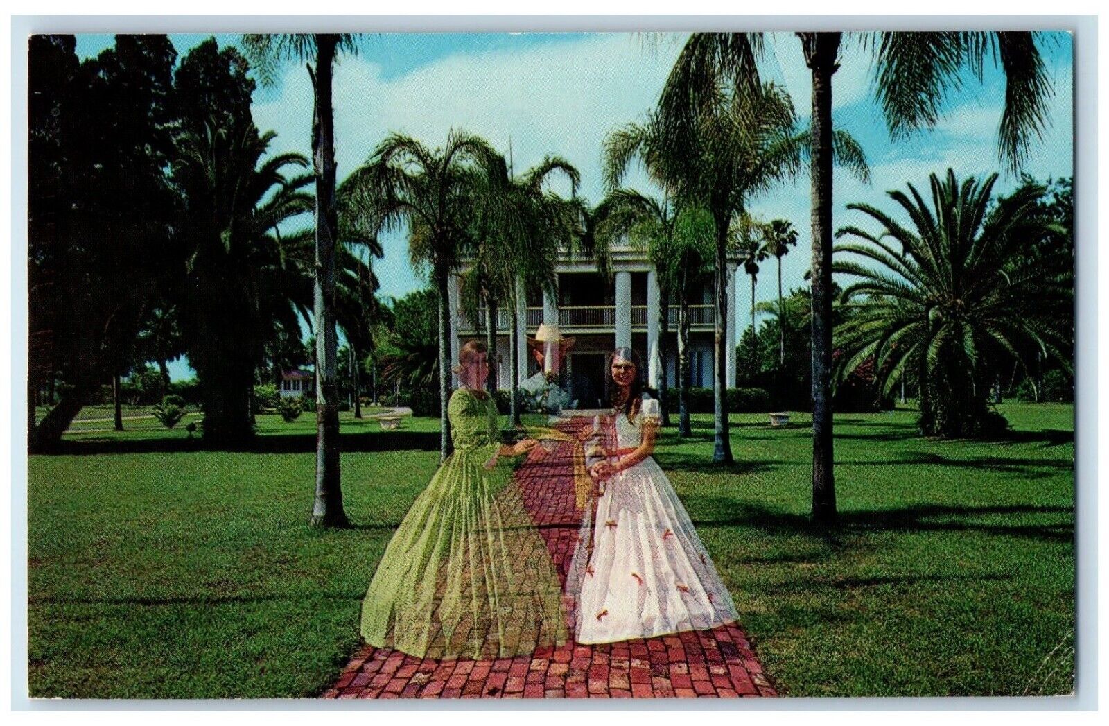 c1960's View Of Gamble Manson Palm Trees Ellenton Florida FL Vintage Postcard