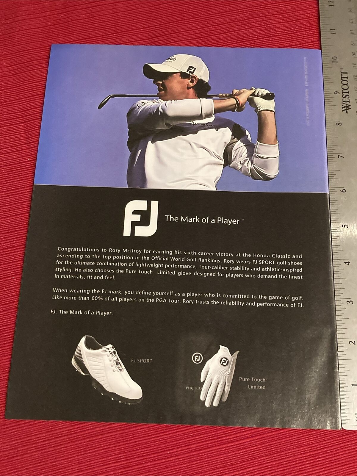 PGA Golfer Rory McIlroy for Foot Joy Shoes 2012 Print Ad