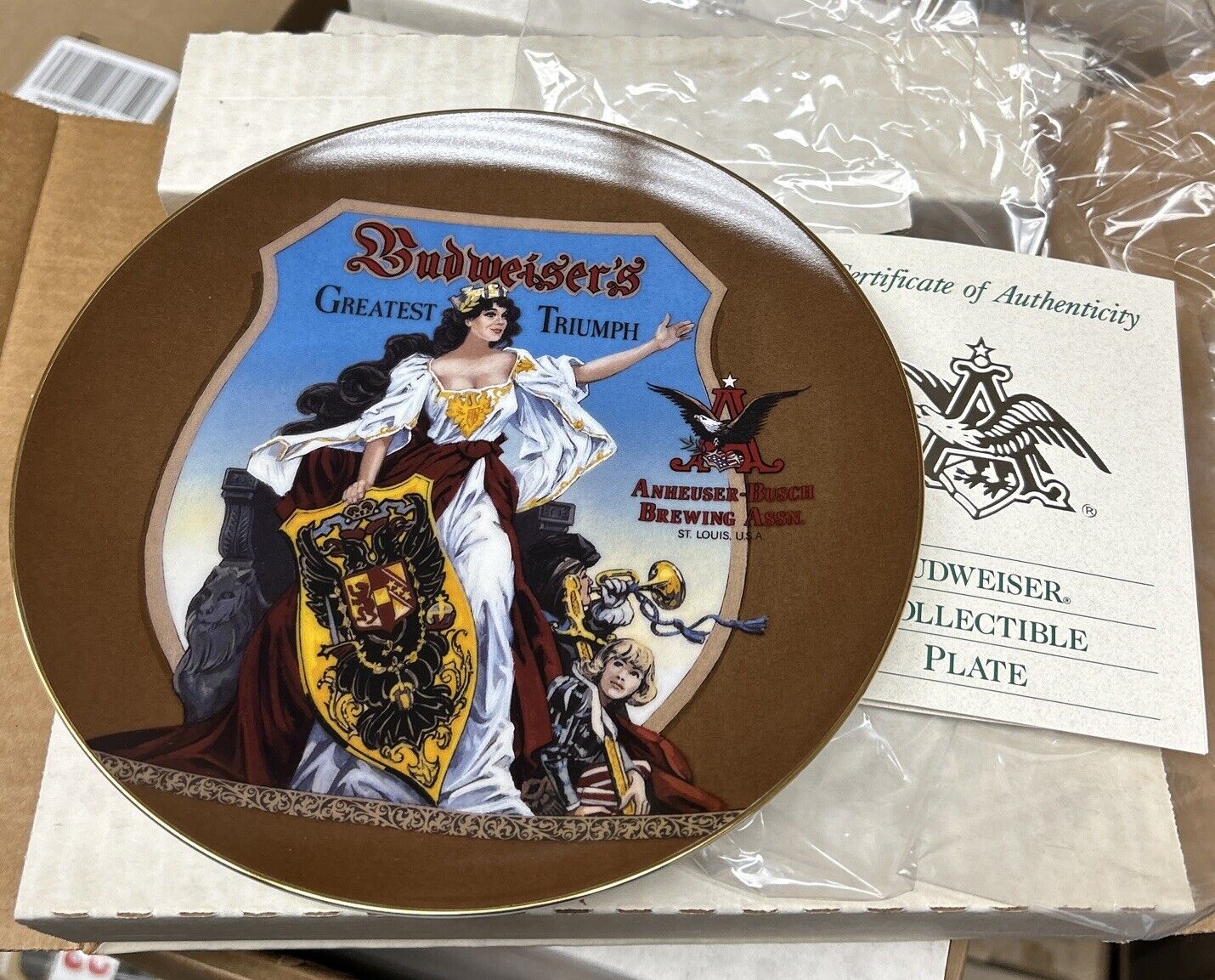 Budweiser Archives Series Collectable Plate “Budweiser’s Greatest Triumph”